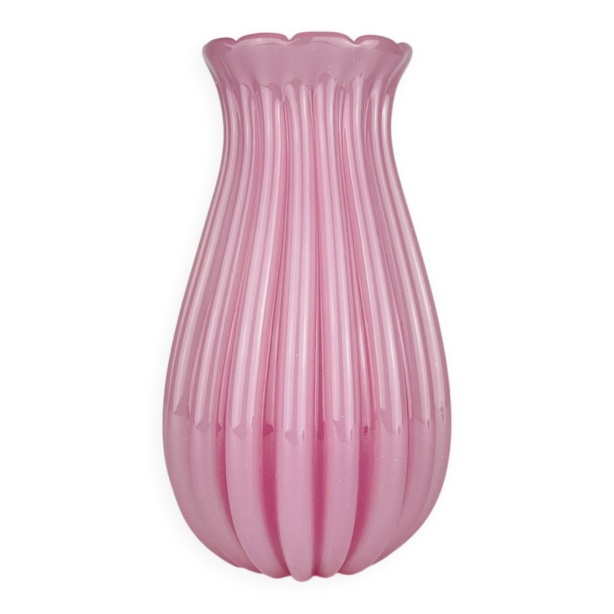 Vintage pink vase attributed to Archimede Seguso, Italy, 1950s.