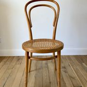 Baumann bistro chair in bent wood and blond wood canning 40s-50s