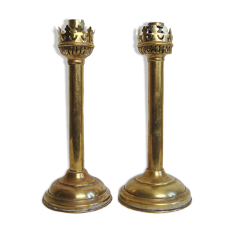 Pair of 19th century brass candlesticks
