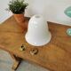 Lampadaire art déco Mazda chrome bois opaline