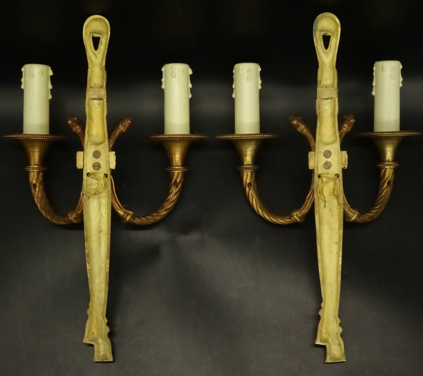 Pair of Louis XVI style wall lights - Lucien GAU, Paris
