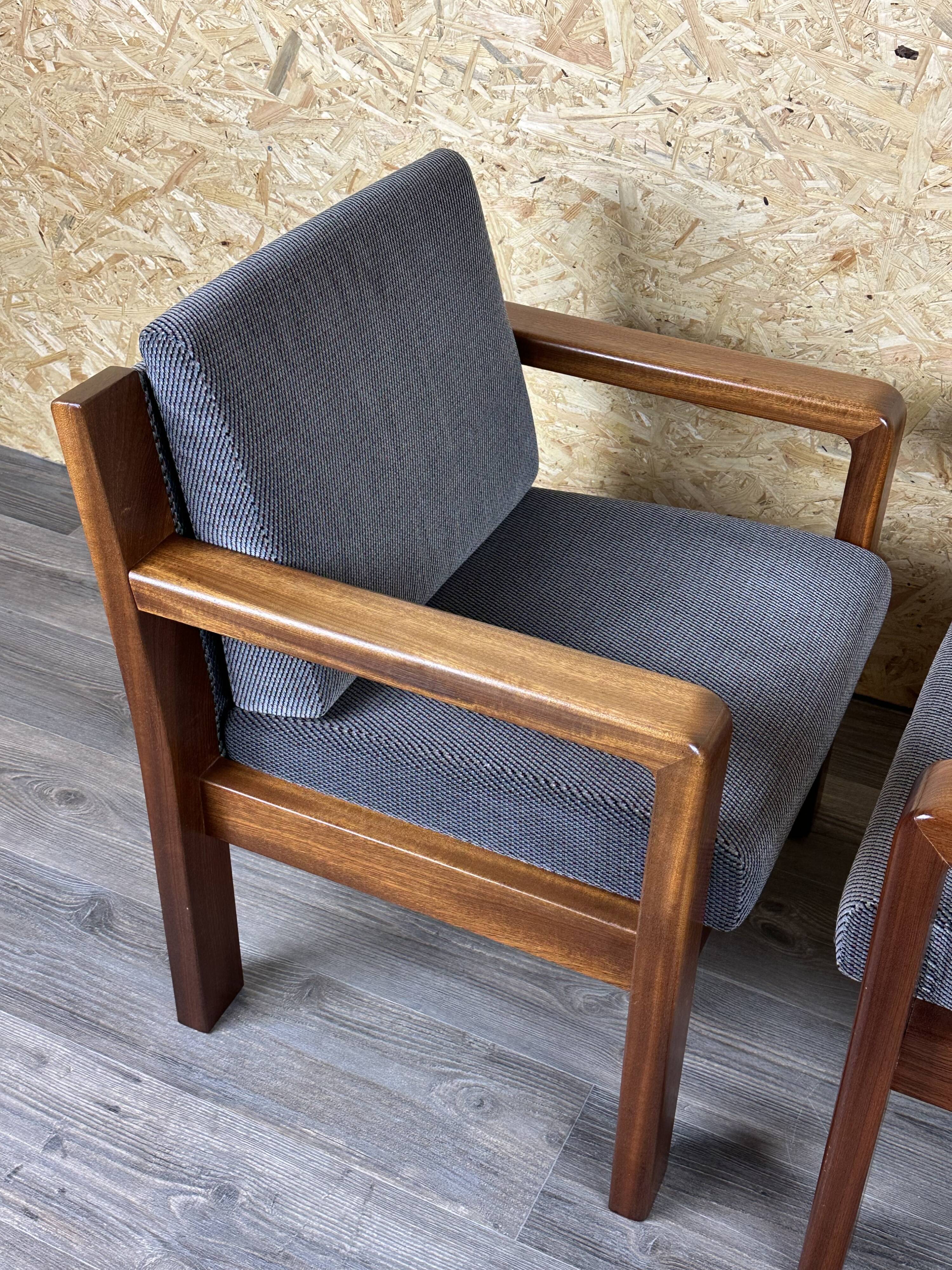60s 70s Teak Easy Chair Lounge Chairs Danish Modern Design, Set of 2