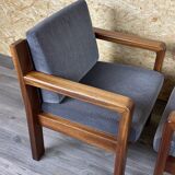 60s 70s Teak Easy Chair Lounge Chairs Danish Modern Design, Set of 2