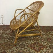 Rattan shell armchair