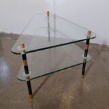 Asymmetrical vintage coffee table side table