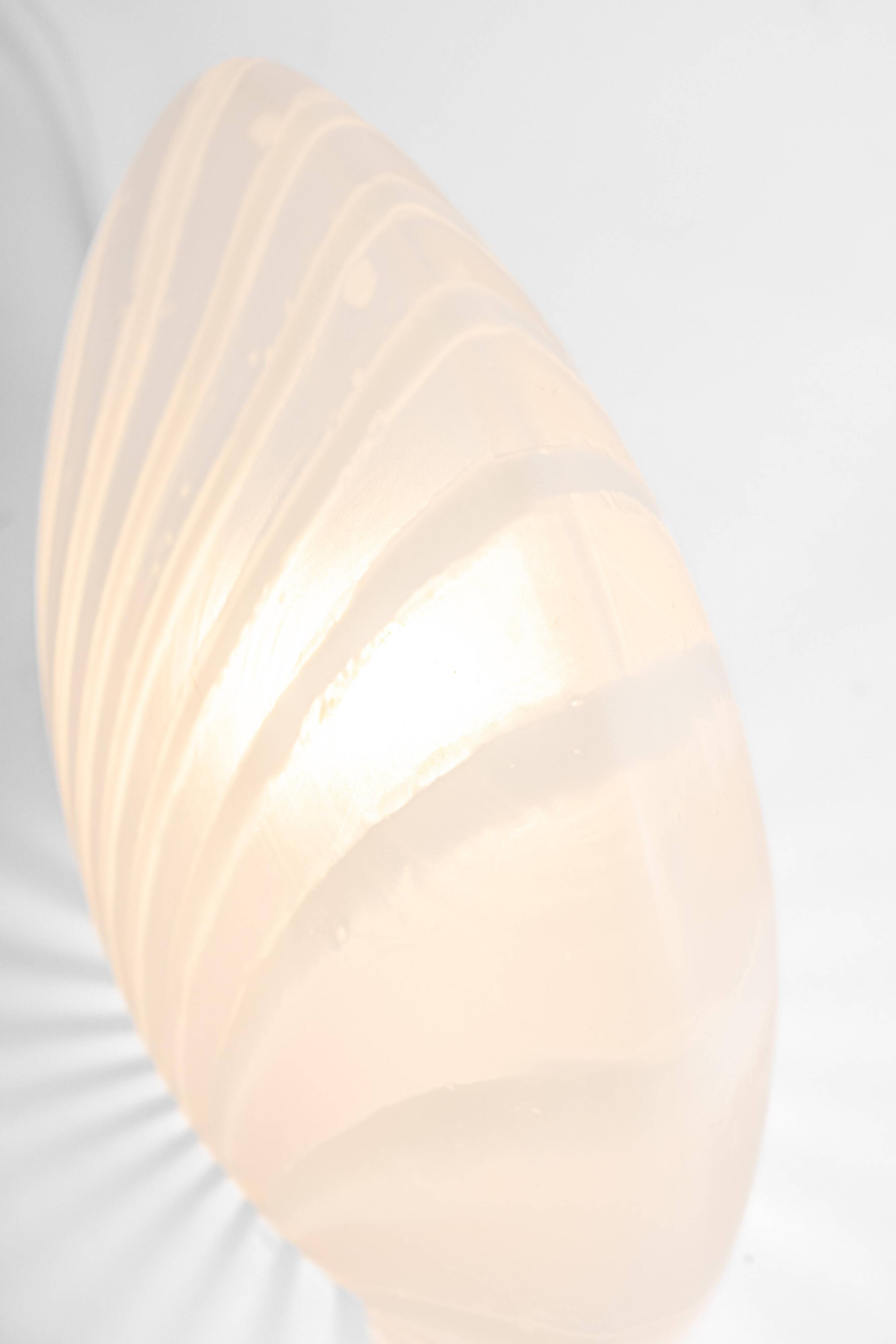 lampe de table en verre motif zèbre Peill & Putzler, Allemagne, années 1970