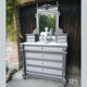 Commodity mirror year 1900 - 1920 Painted wood and white marble