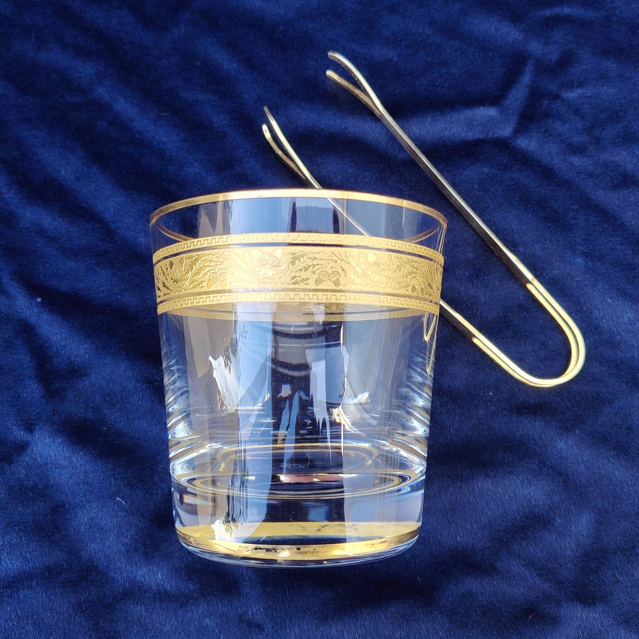 Ice bucket, crystal and gilding, Baccarat