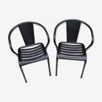 Two armchairs Tolix ft5 by Xavier et Jean Pauchard