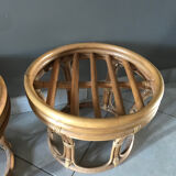 Rattan poufs