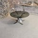 Vintage metal and smoked glass coffee table, 1970