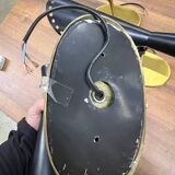 3 Scandinavian style black metal cornet wall lights, 1970