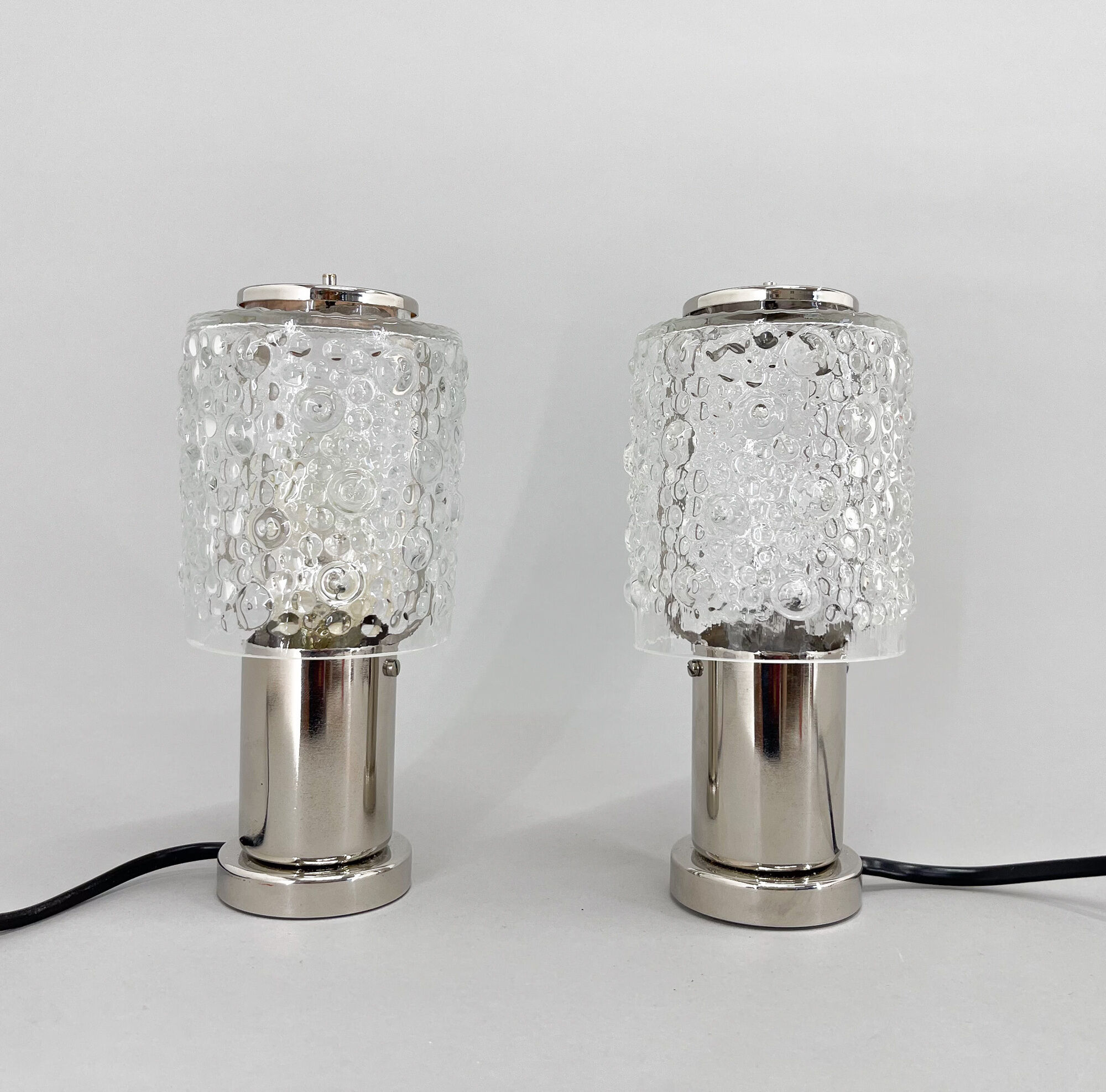 Pair of Mid-Century Chrome Table  Lamps, Kamenicky Senov, 1960's