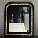Miroir ancien noir et doré