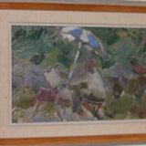 Original Swedish oil on panel – “Seated Figure” by Gösta Stawåsen – vintage & framed – 38 × 29 cm (15.0" × 11.4")