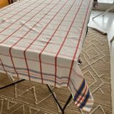 Antique Scottish tablecloth + 12 napkins - 210x115 - cotton