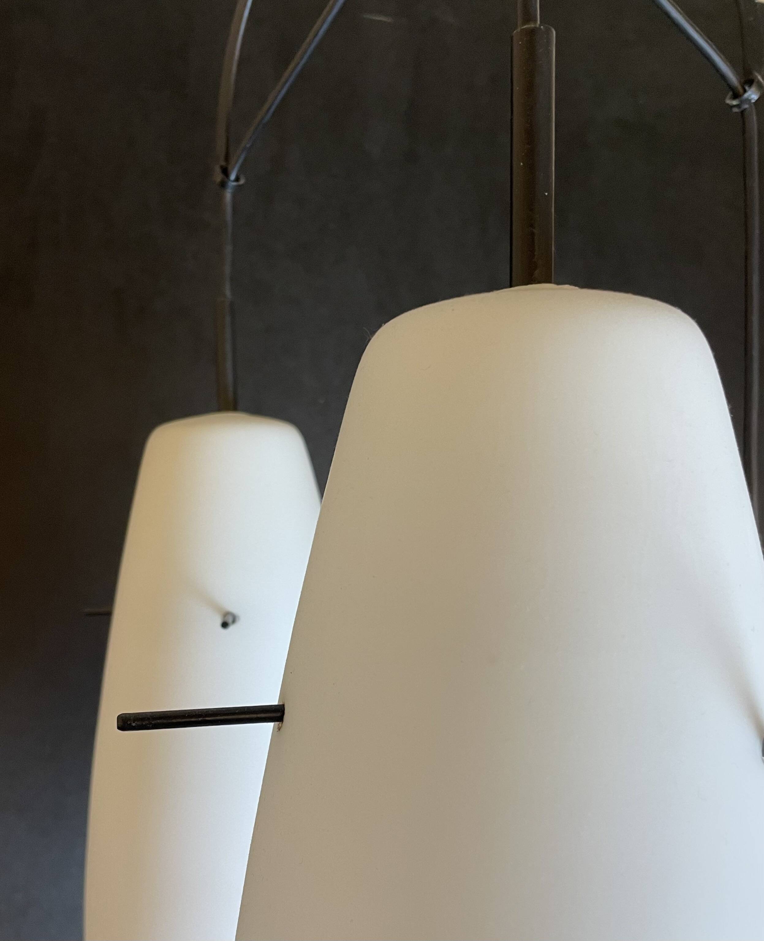 Italian Opaline Pendant Lamp, 1950s