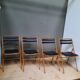 4 folding chairs metal and skai