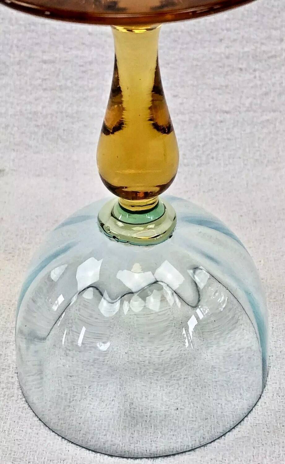 4 old two-tone George Sand wine glasses