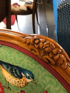 Louis XV style Bergère armchair with floral motifs