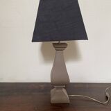 Turned wood lamp