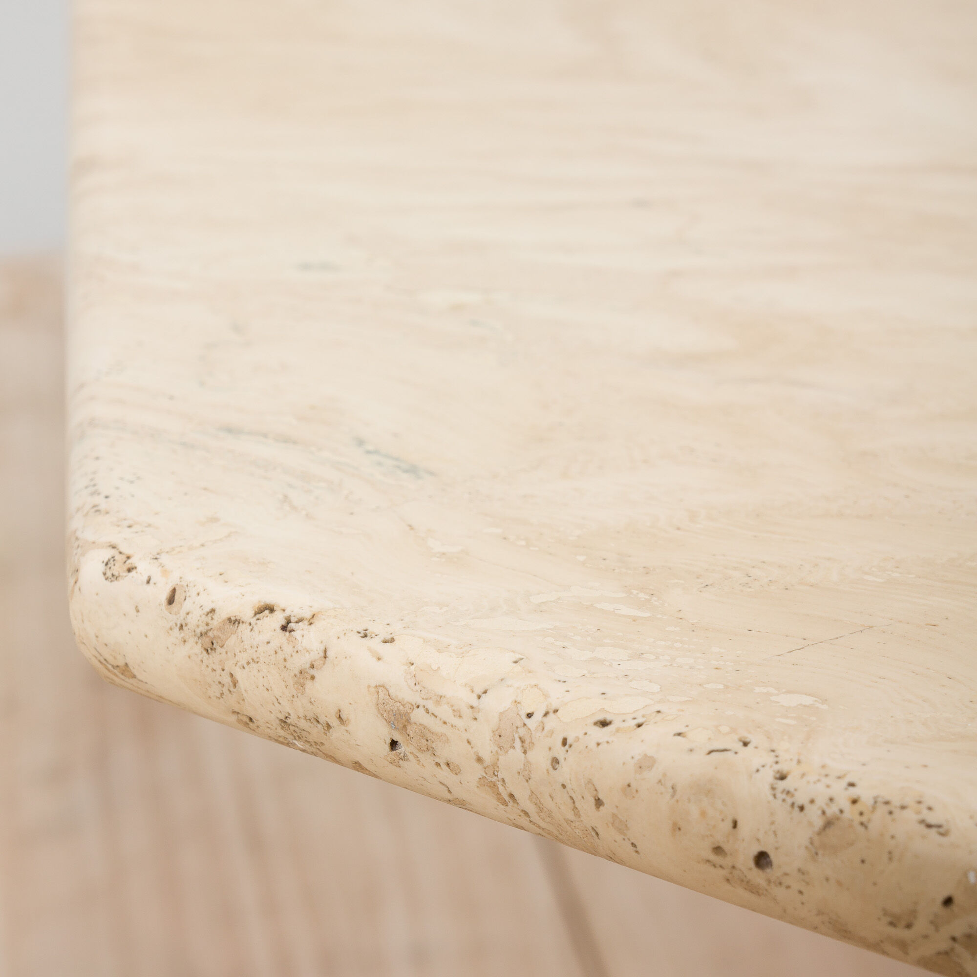 Italian Octagonal travertine table, 1980s.