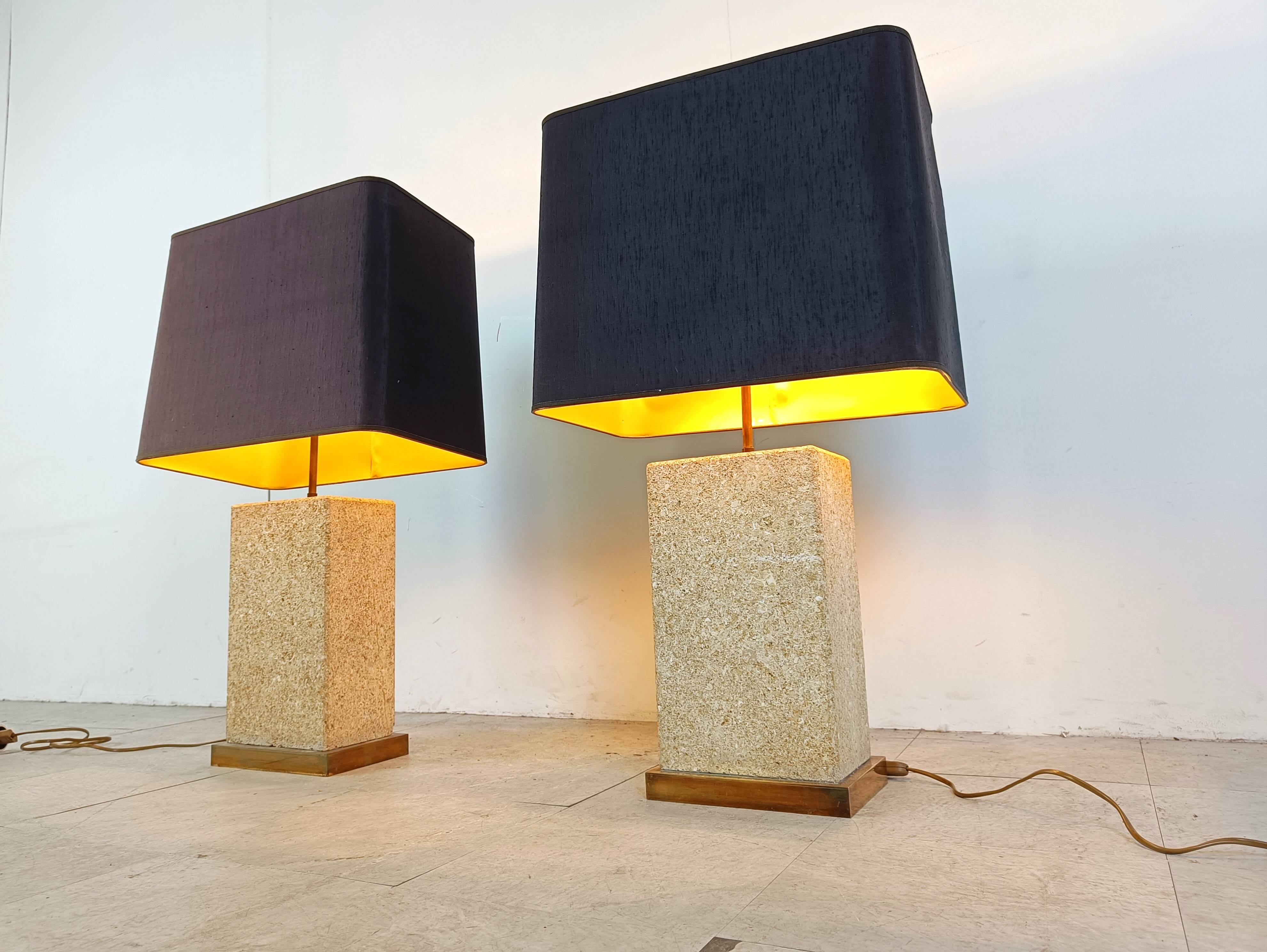 Pair of pierre de France table lamps, 1970s