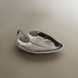 Vintage stainless steel leaf bowl