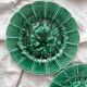 6 Sarreguemines earthenware dessert plates in slipware with vine leaf design
