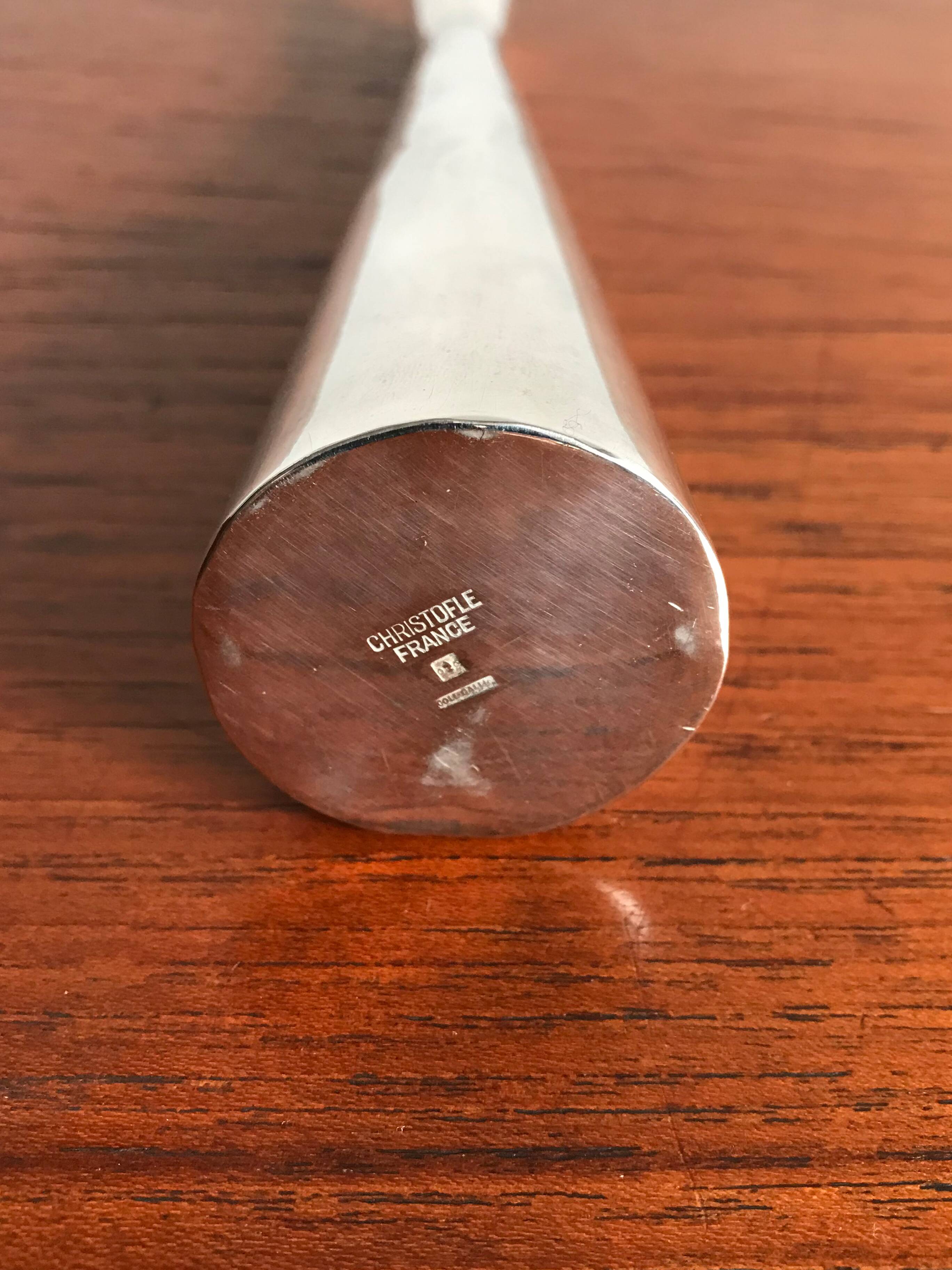 Lino Sabattini for Christofle midcentury vase in silver metal, 1956