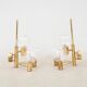 Hans-Agne Jakobsson Clear Glass and Brass Wall Lights, a pair, Sweden 1960