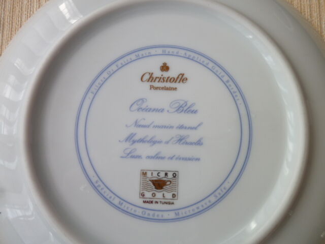 Porcelain lunch Christofle Model Oceana blue