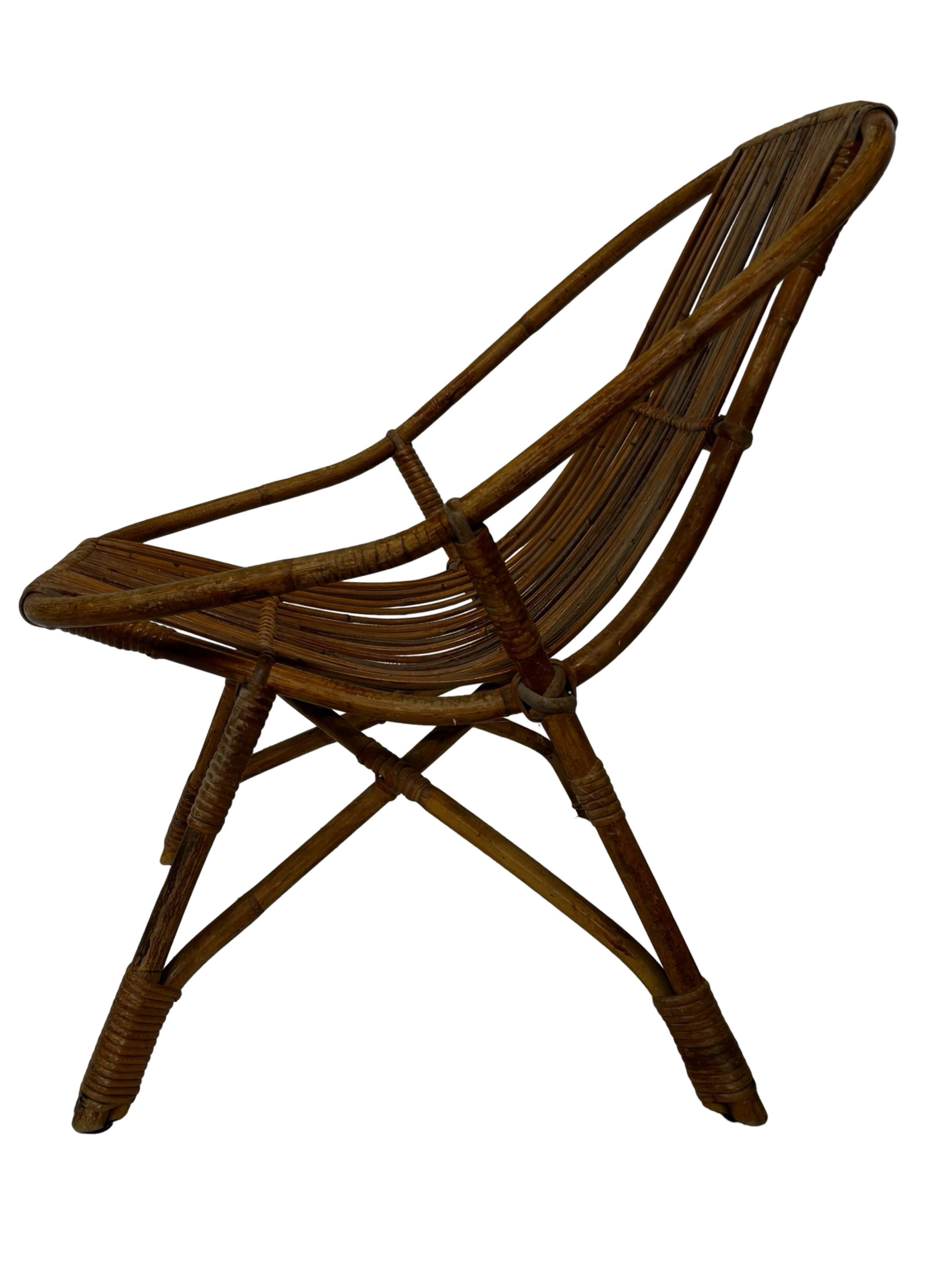 Vintage Rattan Chair Dirk Van Sliedregt Rohe Noordwolde 1960
