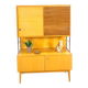 Jitona design vitrinekast met 2 kleuren fineer en schuifdeuren