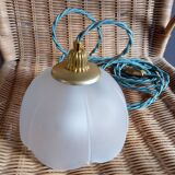 White frosted corolla nomad hanging lamp