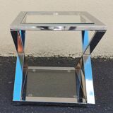 Pretty designer 1970 chrome base table - end table
