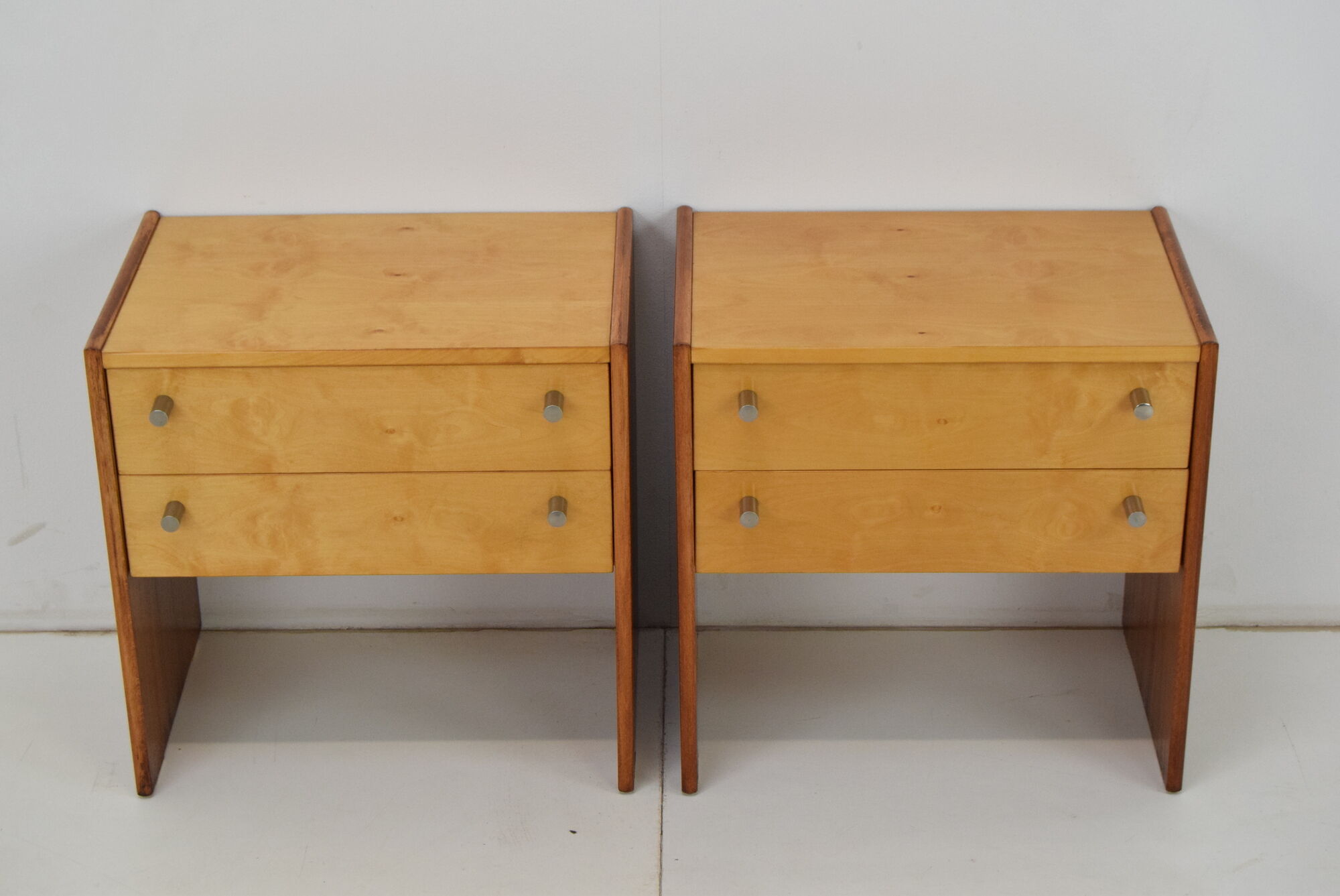 Pair of mid-century Bedside Tables,Bucovice,1970
