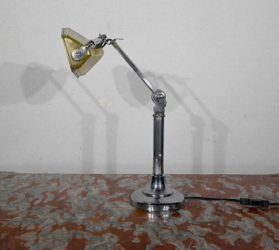 Metal desk lamp, after the pirouett' model, art deco, 1930