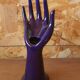 Hand-shaped ring holder with soliflore in blue ceramic