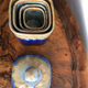 Pots et plat en céramique bleus