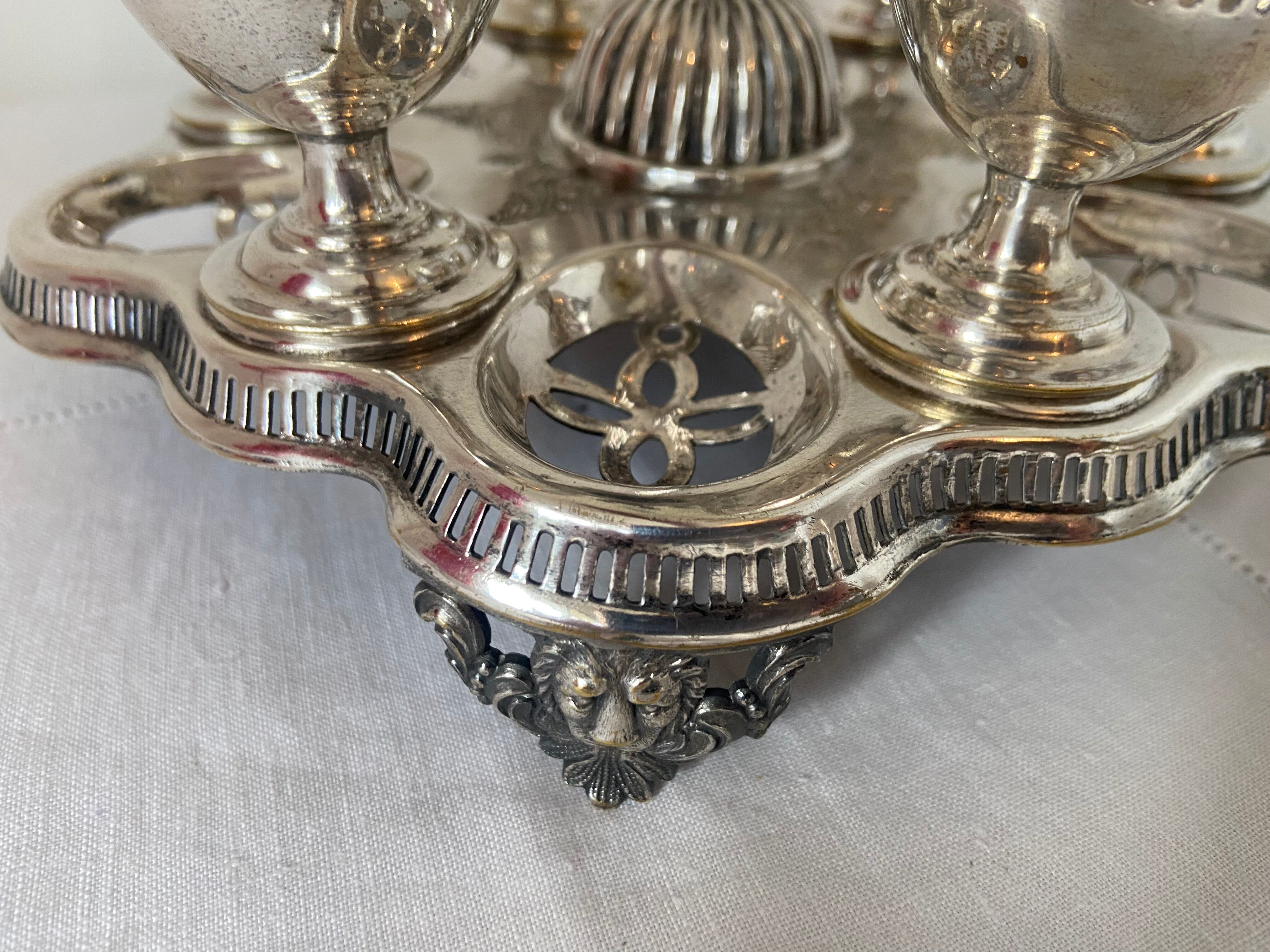 Old egg tree silver metal