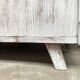 Buffet bahut vintage 1950 pieds compas patine blanche