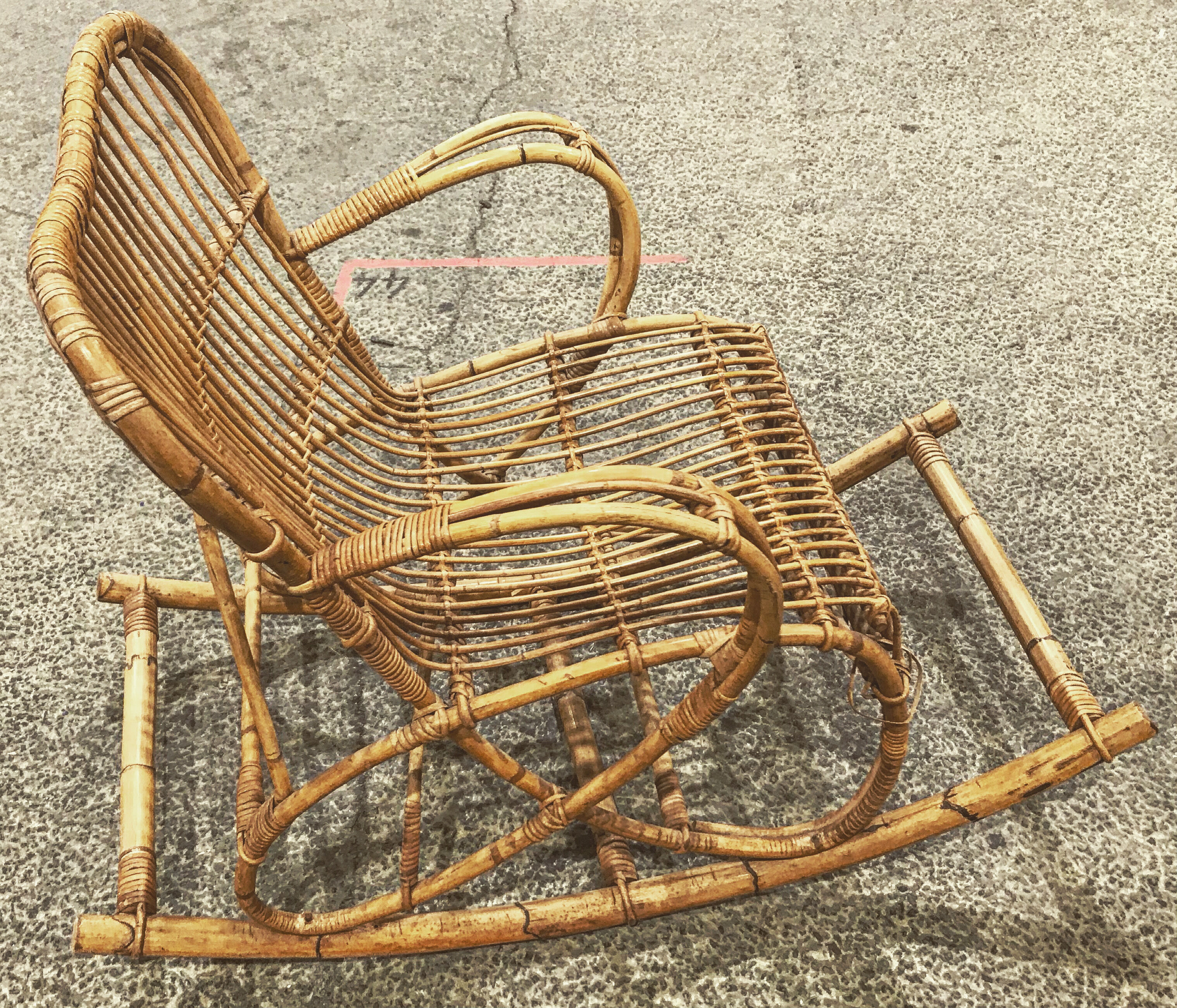 Rocking-chair rotin