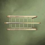 Vintage gold metal magazine rack – minimalist design – 1970s