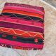 Vintage handmade Berber Kilim pouf, Moroccan floor cushion.