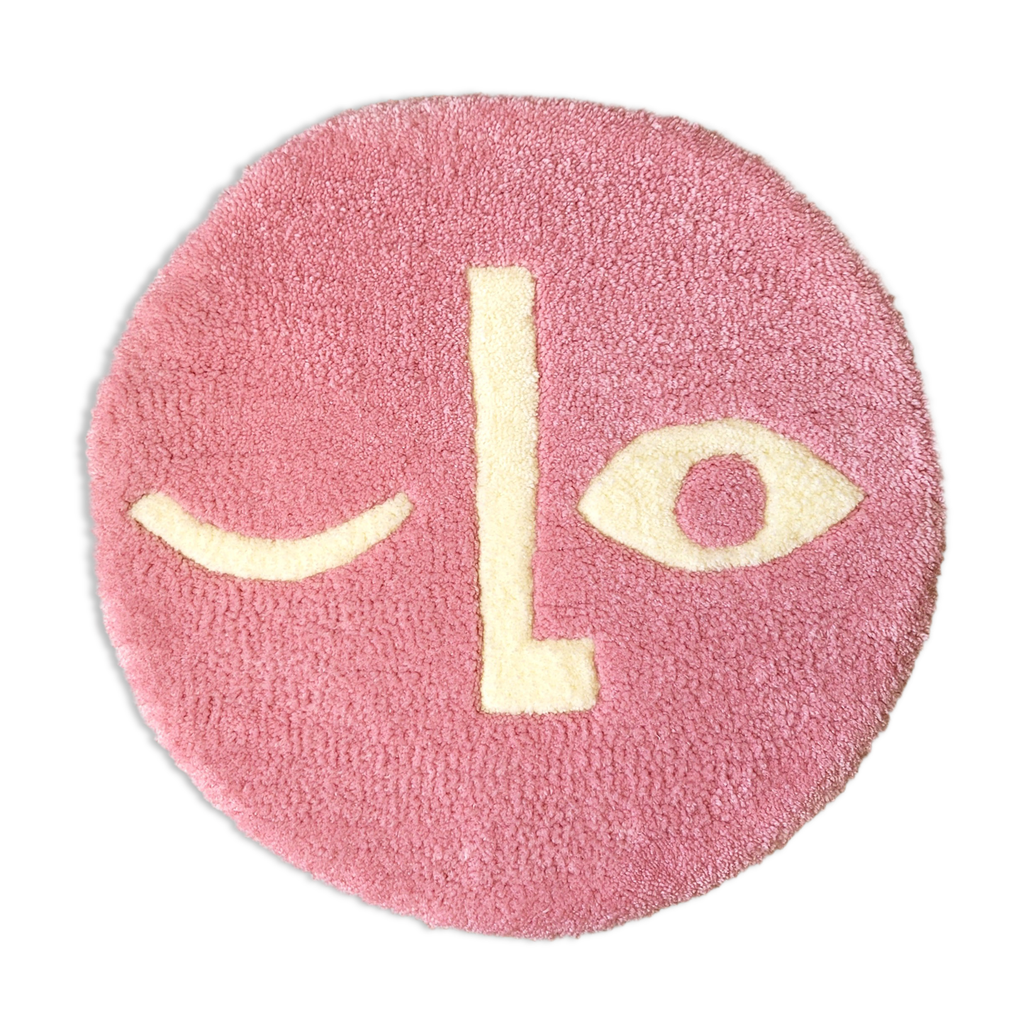 Round carpet pink face 54x54cm