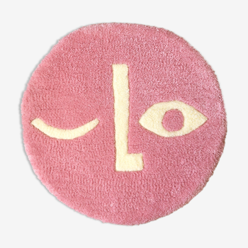 Round carpet pink face 54x54cm