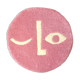Round carpet pink face 54x54cm
