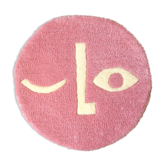 Round carpet pink face 54x54cm