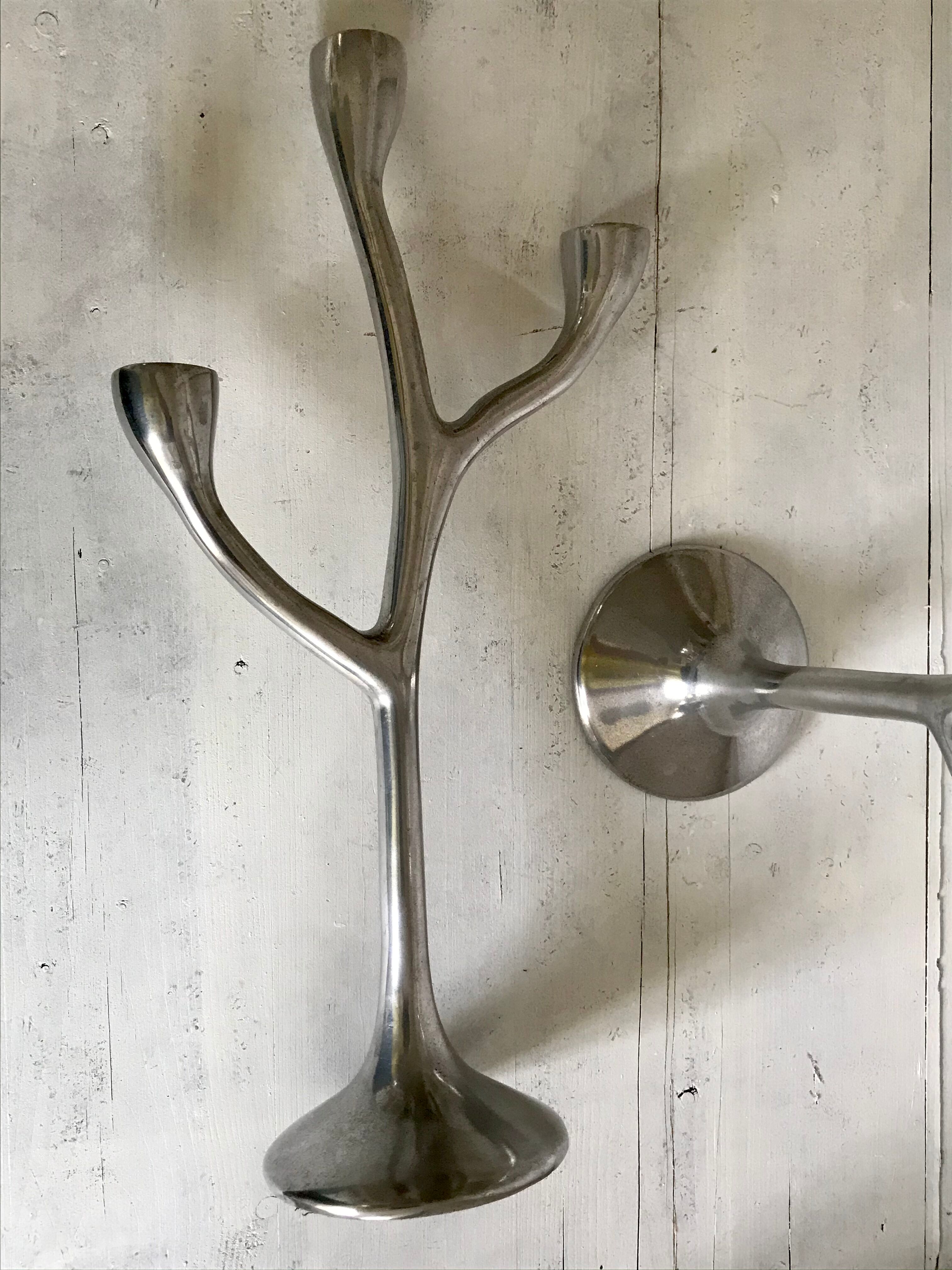 Pair of 70's design candlesticks